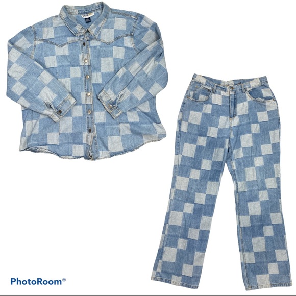 VTG Adriana Sport Denim Checked Set 3X / 16